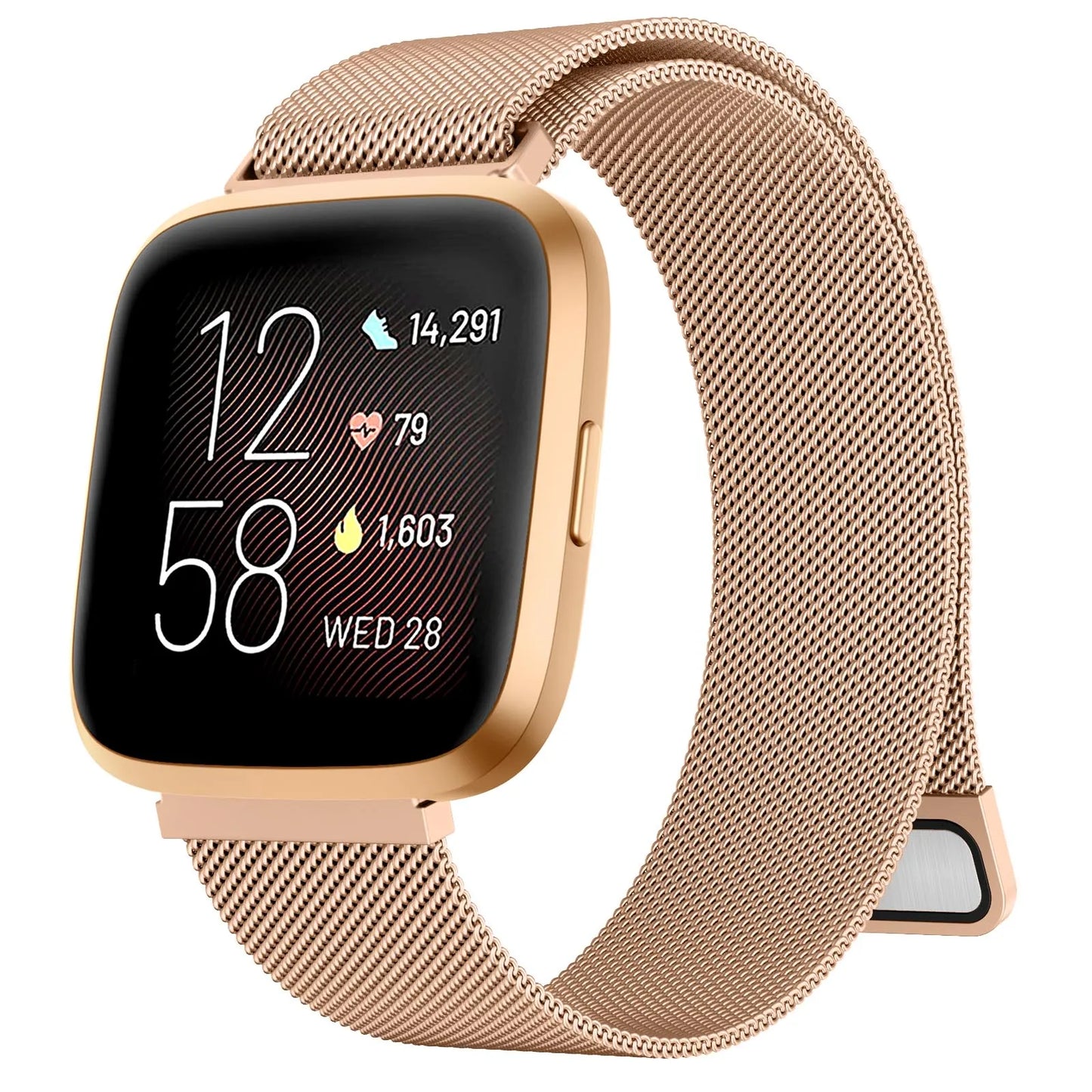Metal Magnetic Loop Strap For Fitbit Versa 1/Versa 2/versa 3/Versa 4 Band Bracelet Wristband For Fitbit Versa Lite/Sense 2 Belt