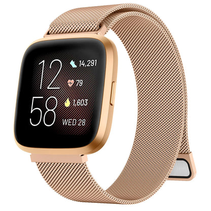 Metal Magnetic Loop Strap For Fitbit Versa 1/Versa 2/versa 3/Versa 4 Band Bracelet Wristband For Fitbit Versa Lite/Sense 2 Belt