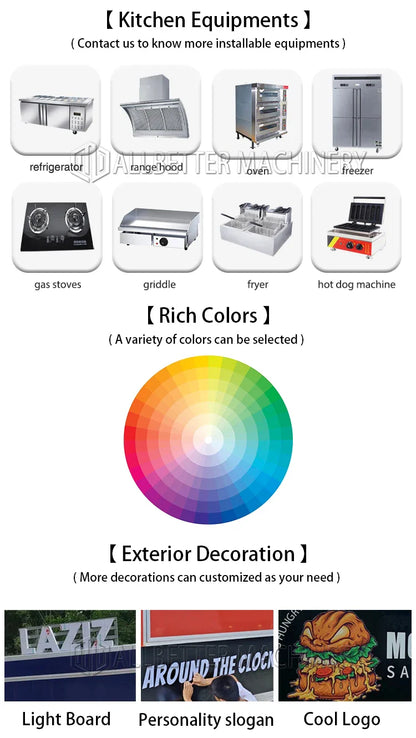 Allbetter Mobile Food Coffee Cart Ice Cream Trailer DOT Concession Trailer Restaurant Food Truck with Full Kitchen for Sale