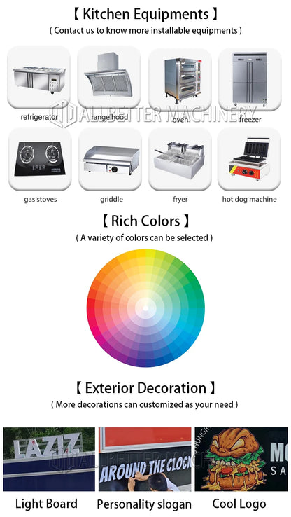 Allbetter 23ft Food Trailer Mobile Kitchen Hot Dog Stand Food Cart Pizza Mobile Food Truck Trailer USA Standard for Sale