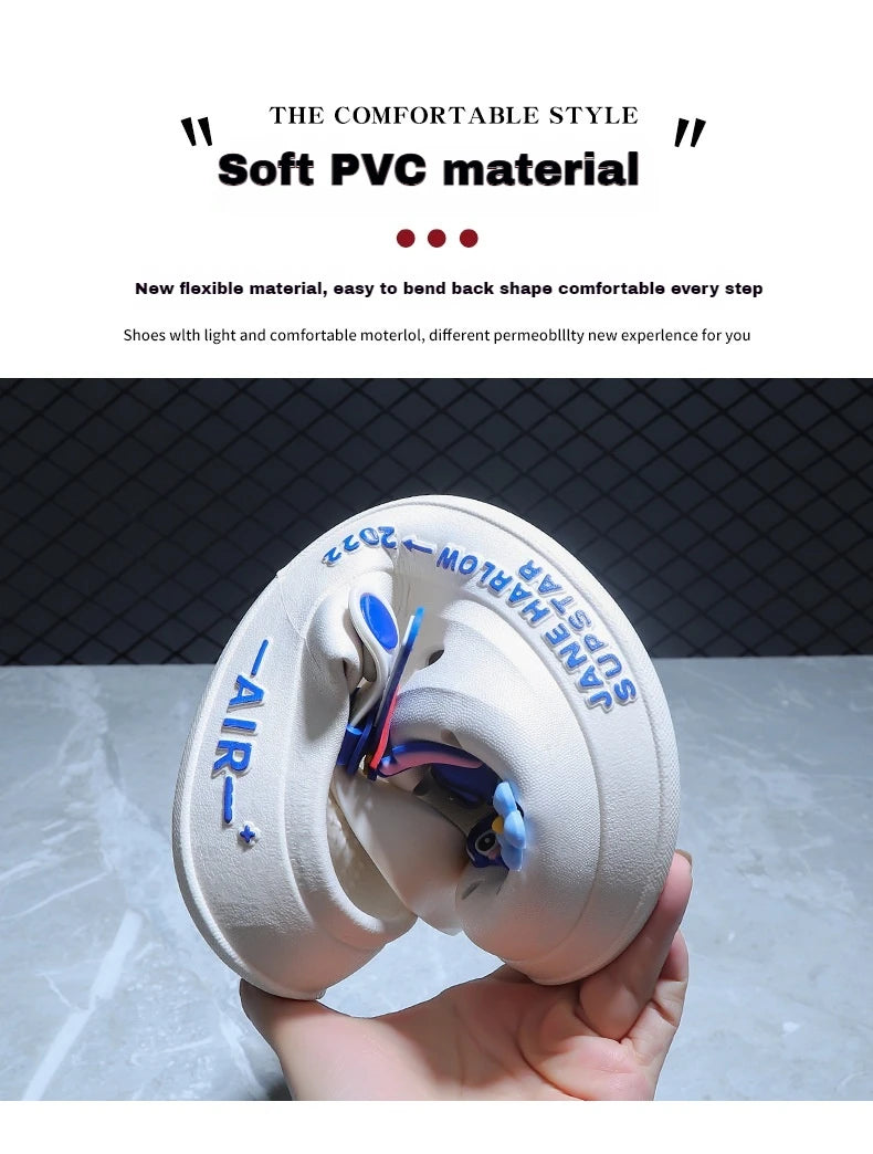 Chaussures à trous cousus pour hommes d'été, sandales antidérapantes et résistantes à l'usure pour l'extérieur, pantoufles de plage à semelles épaisses