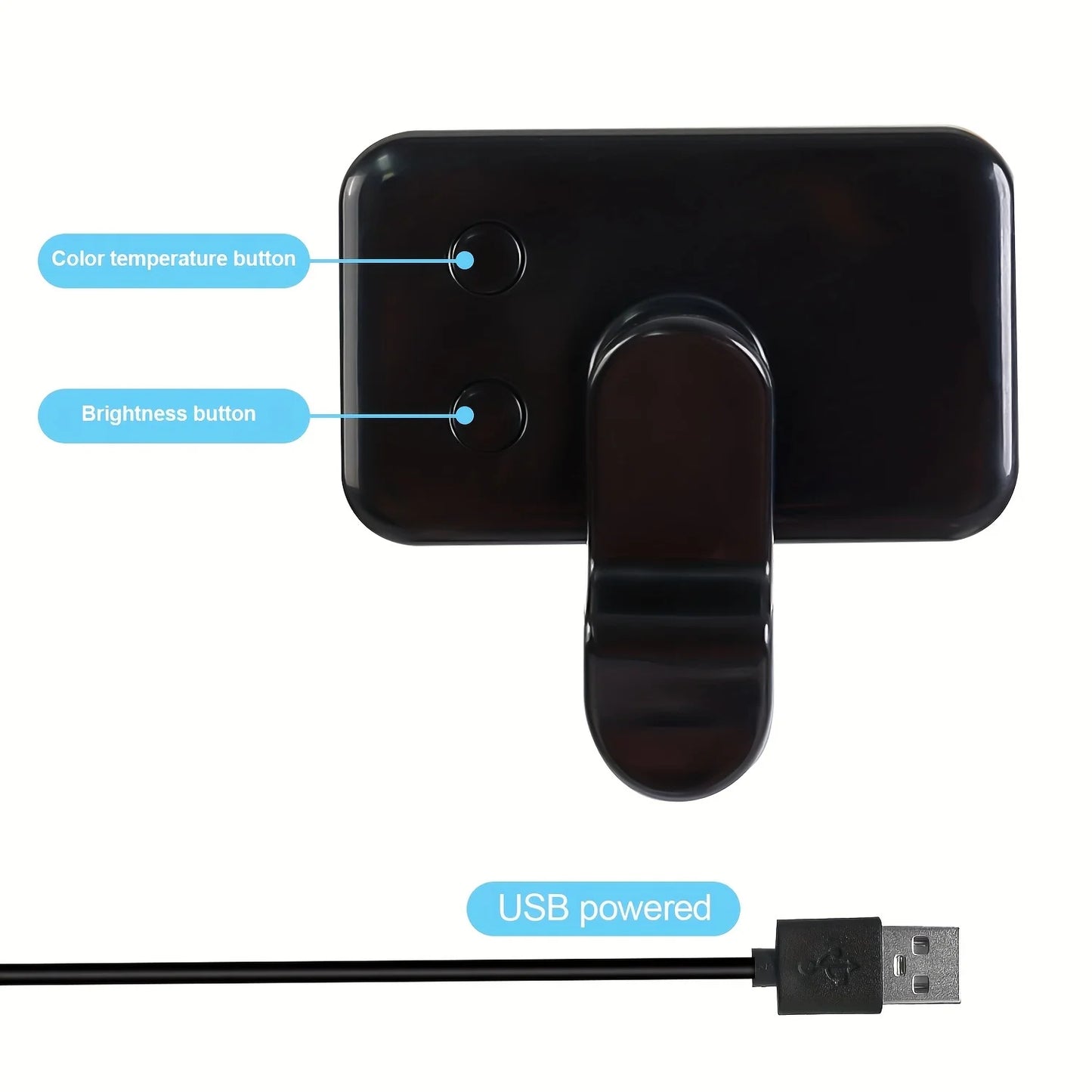 Lumière de remplissage pour selfie – Mini LED à clipser, rechargeable, 3 modes de couleur et luminosité réglable pour téléphones et ordinateurs