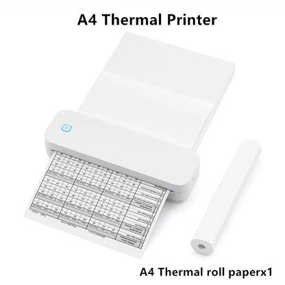 Portable A4 thermal printer Inkless Bluetooth Tattoo Stencil Printer Compatible with iOS Android&Laptop for Office Car Home