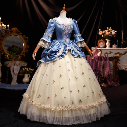 Robe de Bal Baroque - Robe Princesse Historique - Robe Versailles - Style Marie-Antoinette en satin géorgien pour adulte, robe de soirée victorienne pour femme