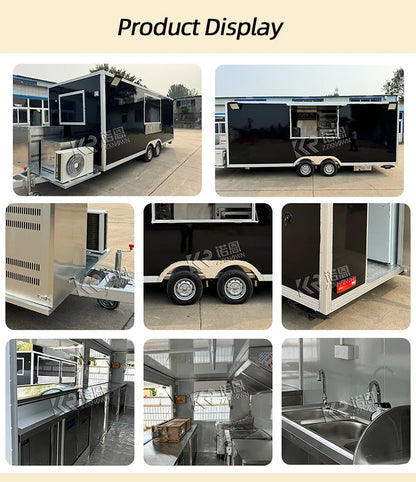 Concession Food Truck Fully Equipped Street Restaurant Coffee Snack Cart Mobile Concession Food Trailer With Full Kitchen