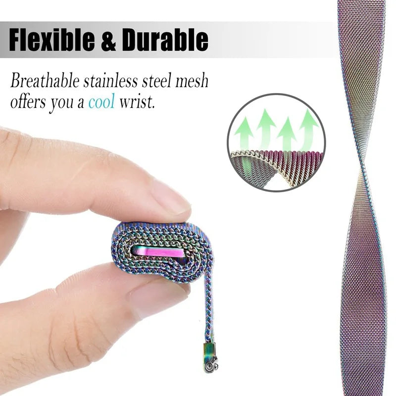 Metal Loop Strap For Fitbit Versa 2 Lite Sense Band Wrist  Replacement Magnetic Bracelet For fit bit versa 3 4 blaze Watchband