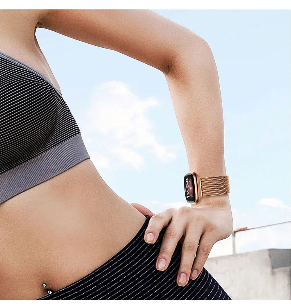 Milan Stainless Steel Watch Strap For Fitbit Sense Versa 4 3 Wristband Bracelet Metal SmartWatch Band Fitbit Versa4 Versa3
