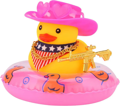Cowboy Hat Rubber Ducks Toys Office Car Decoration Cute Summer Duck Duckling for Birthday Party Supplies Gifts for Friends Kids