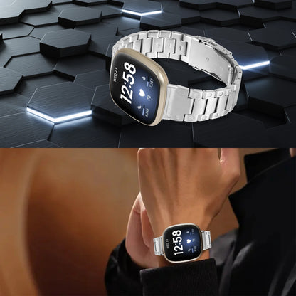 Stainless Steel Strap For Fitbit Versa 4 Sense 2 Watch Metal Wristband Loop For Fitbit Versa 3 Sense Replacement Bracelet Band