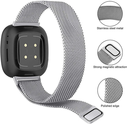 Milanese Loop strap for Fitbit versa 4 3 Band Sense/Lite Magnetic watchband correa Stainless Steel metal Bracelet Fitbit versa 2