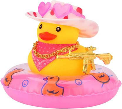 Cowboy Hat Rubber Ducks Toys Office Car Decoration Cute Summer Duck Duckling for Birthday Party Supplies Gifts for Friends Kids