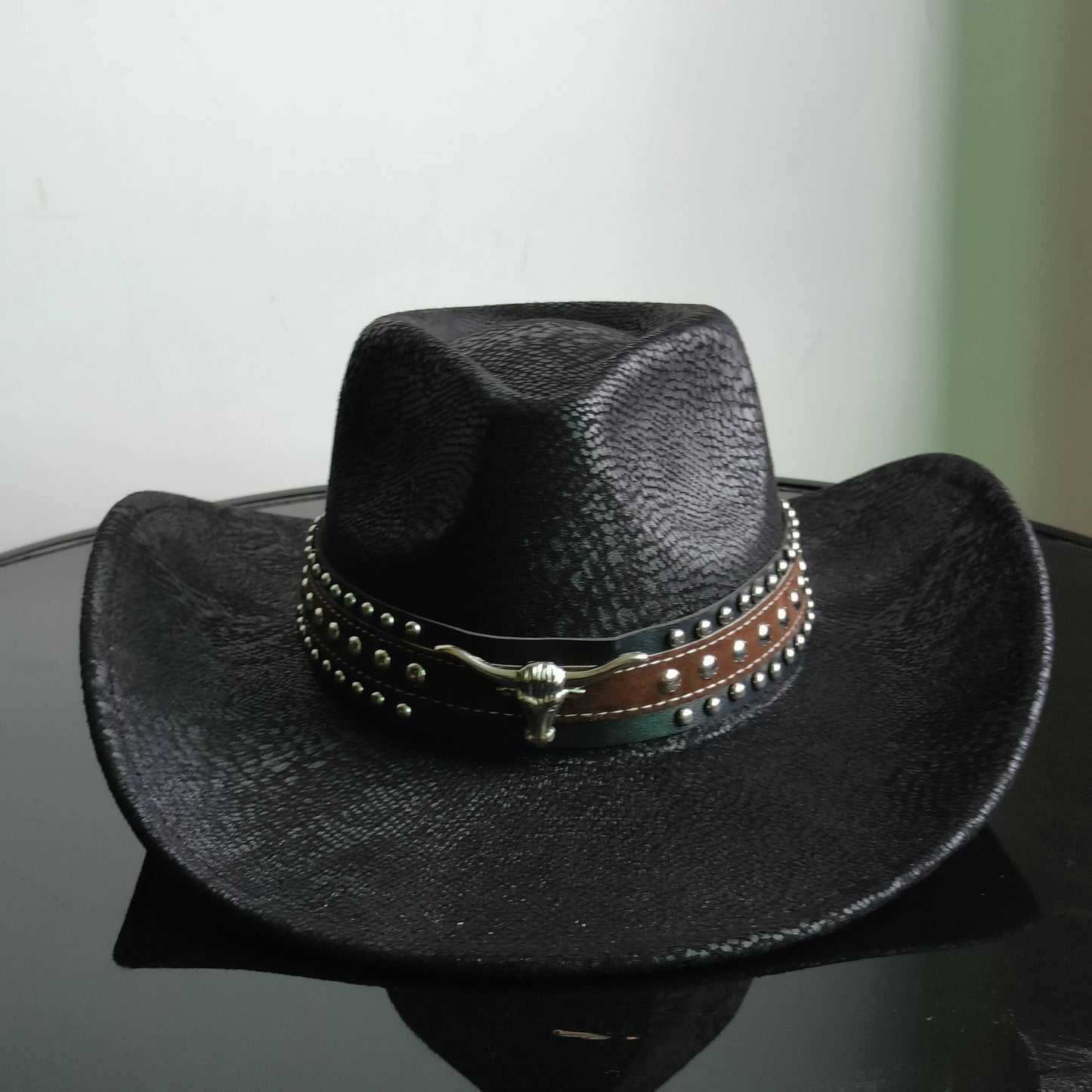 Faux Leather Western Cowboy Hats Men Women retro cowboy hats big brim cowgirl hat knight hat men chapeau ковбойская
