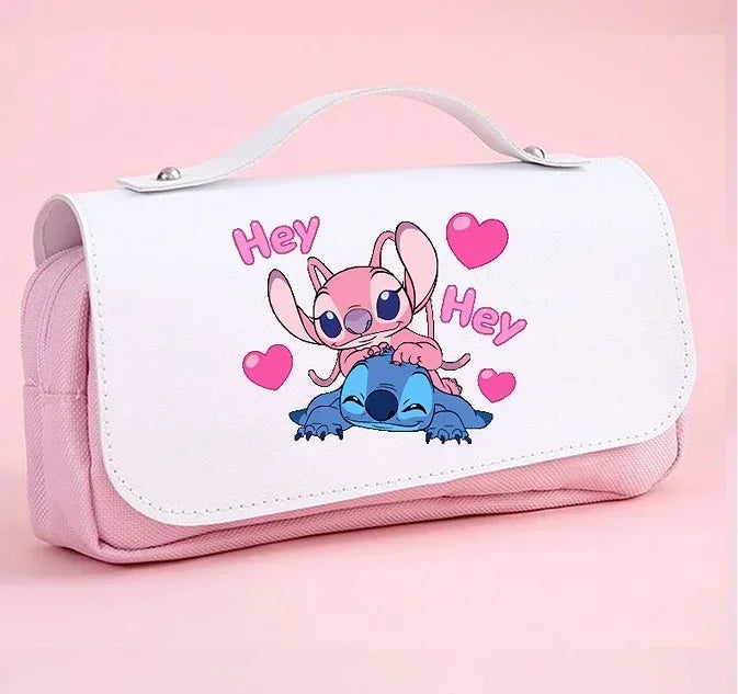 Anime Stitch Fully Printed Flap Pen Bag Stationery Box Pencil Case Primary and Secondary School Student School Bag Cartoon