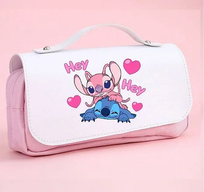 Anime Stitch Fully Printed Flap Pen Bag Stationery Box Pencil Case Primary and Secondary School Student School Bag Cartoon
