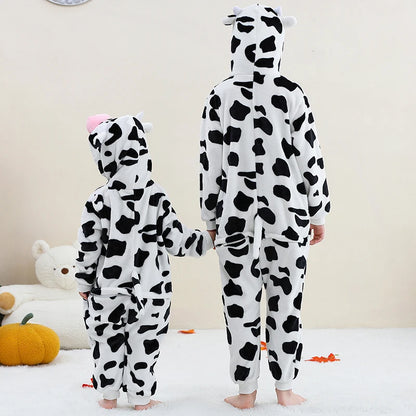 Pyjama en flanelle de carnaval pour enfants, combinaison, combinaison, dessin animé, vêtements d'hiver, Halloween, pour garçons et filles, famille