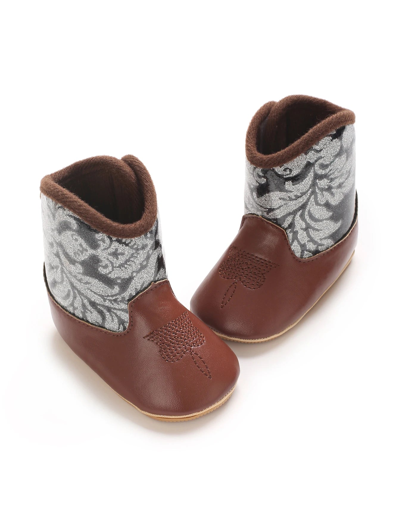 "Baby Cowboy Boots 0-18M - Autumn Western Style | Embroidered Mid-Calf Design | Fashion First Walkers"