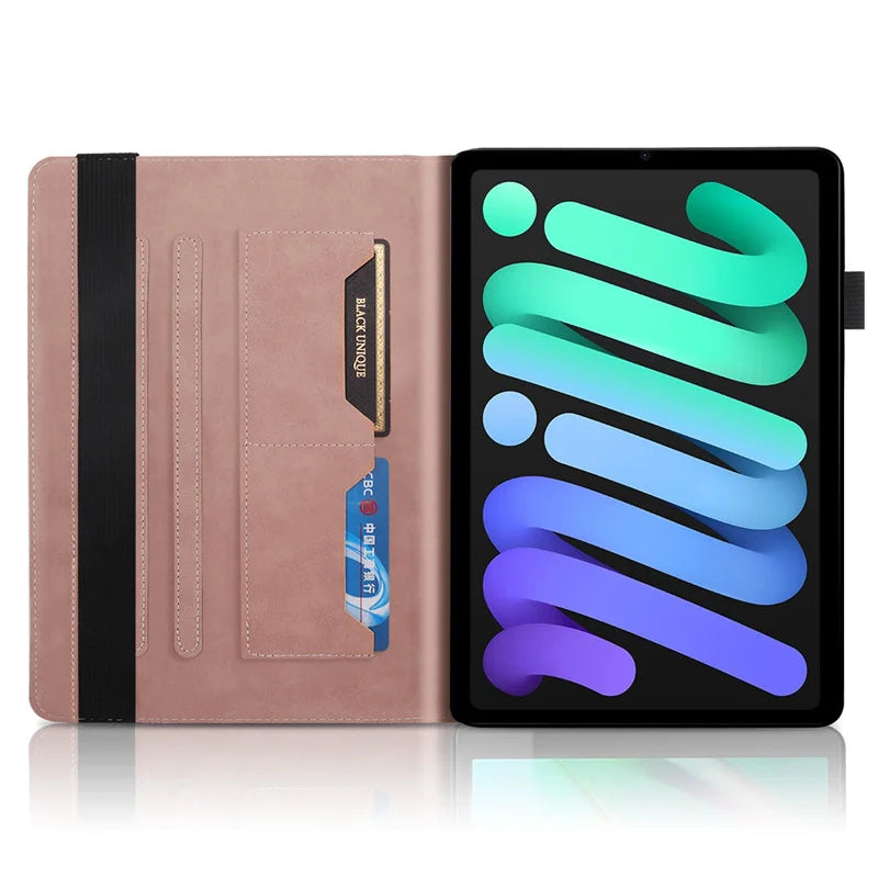 Coque for iPad Mini 7 Case 8.3" Embossed Tree PU Leather Flip Cover for Funda iPad Mini 2024 Mini 7th 6th Generation Case Cover