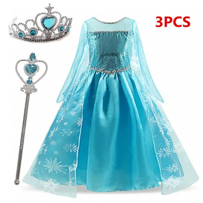 Robe de princesse pour filles, costume de Cosplay pour enfants, vêtements d'Halloween, de carnaval, d'anniversaire, costume de princesses pour enfants