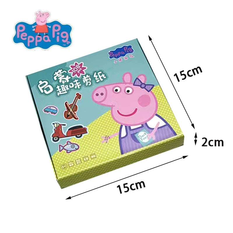 108pcs Peppa Pig Funny Paper Cuttings Origami Handmade Children's Colored Paper Kinder garten Learn Cartoon Baby Puzzle Toy Gift