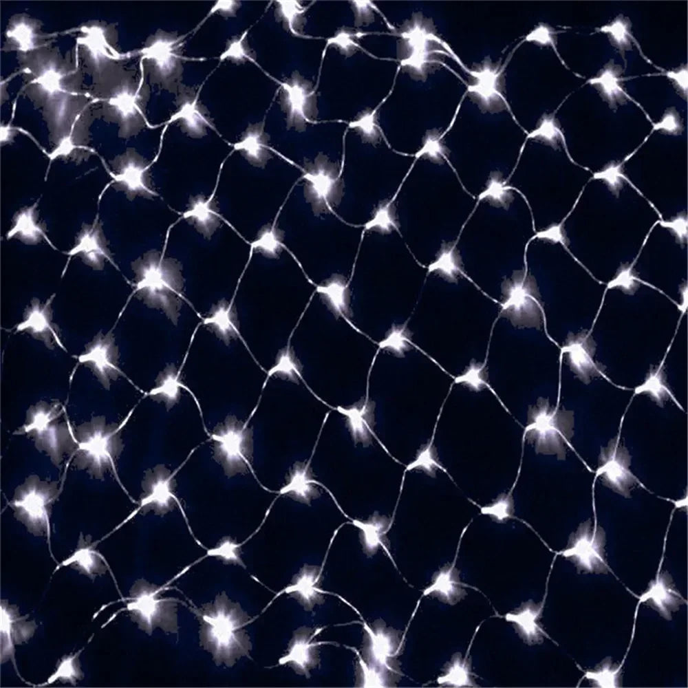 Net LED String Lights 8Modes 220V 110V EU Plug Festival Christmas Decoration Halloween New Year 2026 Wedding Party