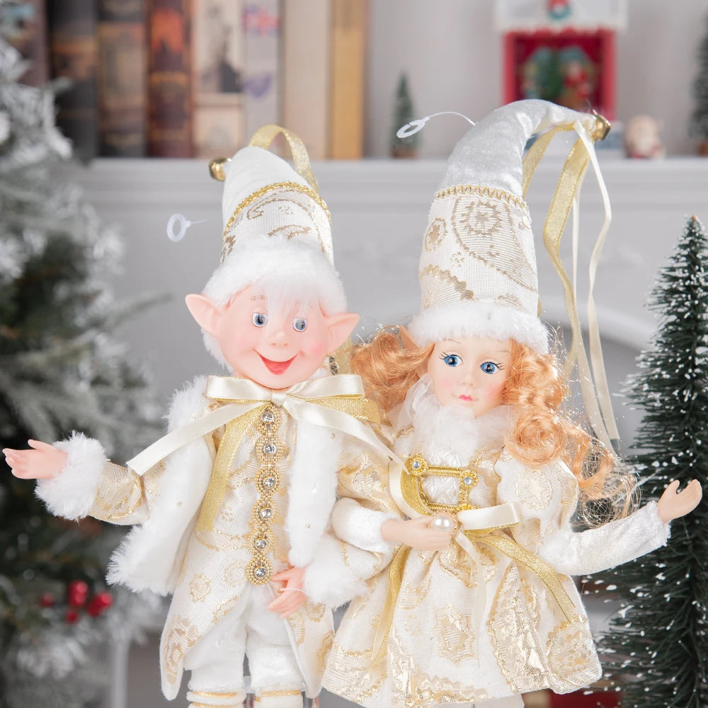 1 Pair Christmas Tree Decorations Cute Angel Doll Girl Pendant Navidad 2024 New Year Christmas Tree Ornaments Xmas Gift For Kids