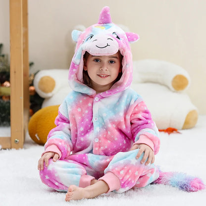 Pyjama en flanelle de carnaval pour enfants, combinaison, combinaison, dessin animé, vêtements d'hiver, Halloween, pour garçons et filles, famille