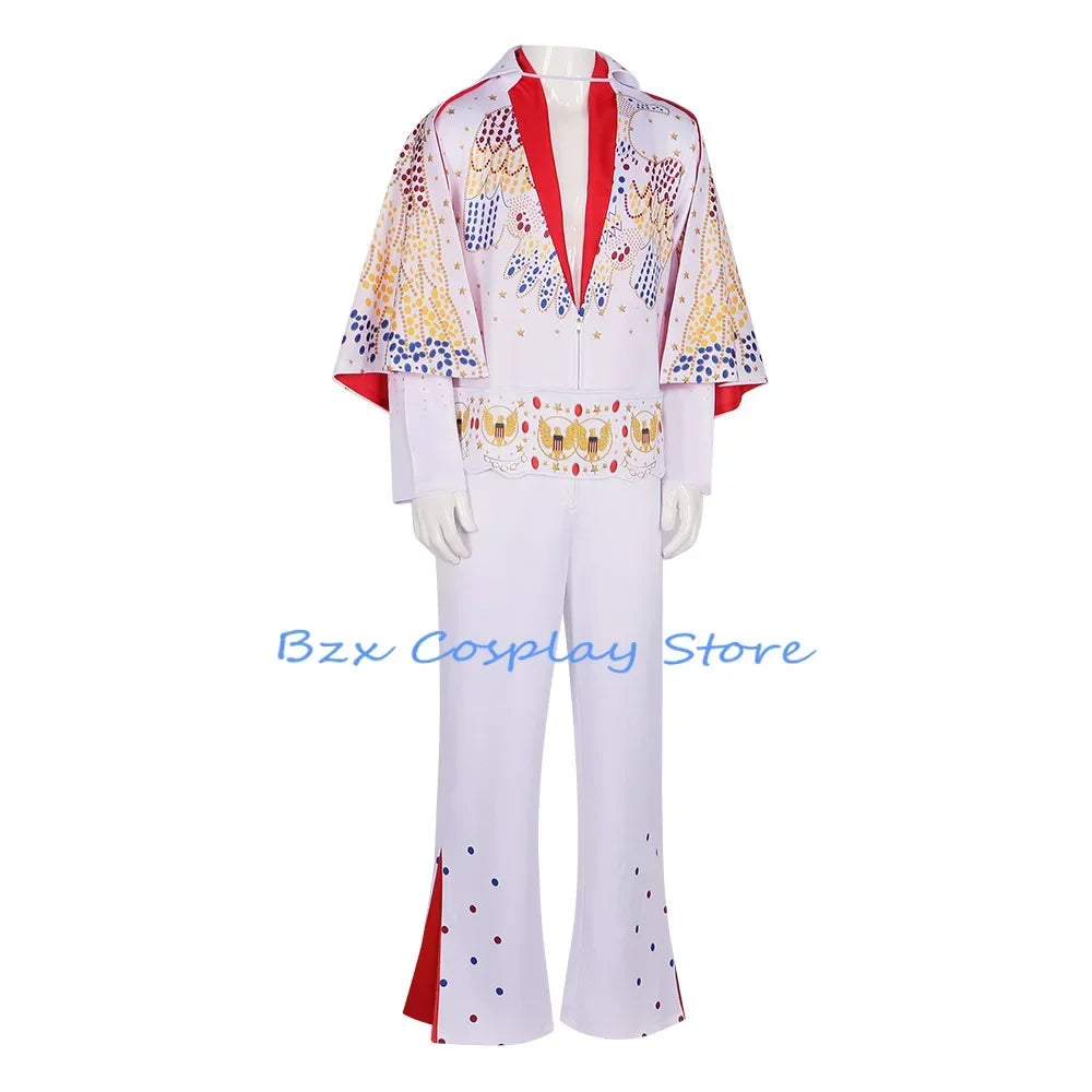 Costume de cosplay Le King pour homme, uniforme de rocker, tenue de carnaval, d'Halloween