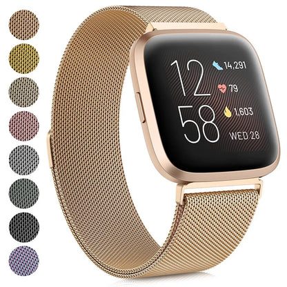 Metal Magnetic Loop Strap For Fitbit Versa 1/Versa 2/versa 3/Versa 4 Band Bracelet Wristband For Fitbit Versa Lite/Sense 2 Belt
