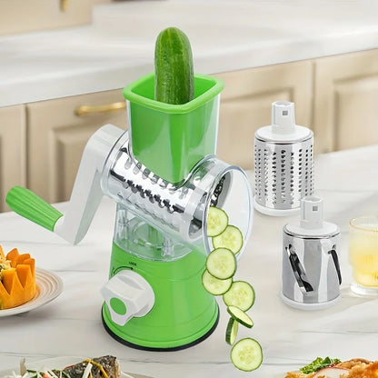 1 Set Super Efficient 3-in-1 Cheese Grater & Vegetable Slicer - Manual Food Processor for Effortless Kitchen Prep