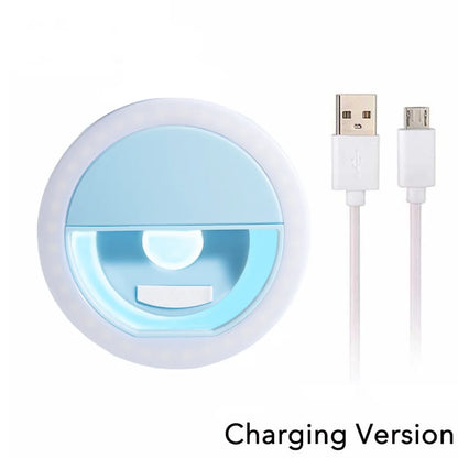USB Charge LED Selfie remplissage lumière LED Selfie anneau lumière téléphone portable diffusion en direct vidéo LED Selfie anneau lampe pour tous les smartphones