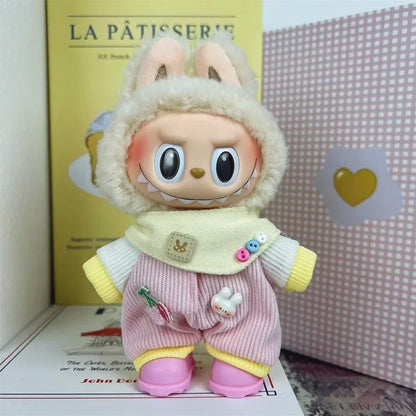 Ensemble de vêtements de sport et de loisirs Labubu V1 V2, tenue décontractée tendance, sweat à capuche, vêtements confortables, accessoires pour la collection de poupées Labubu