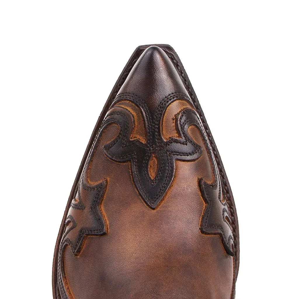 New Men's Boot Handmade Wedge Ankle Boots for Men Western Cowboy Boots Unisex Men's Leather Shoes Hard-Wearing