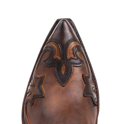 New Men's Boot Handmade Wedge Ankle Boots for Men Western Cowboy Boots Unisex Men's Leather Shoes Hard-Wearing