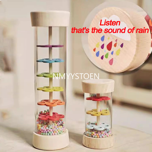 Baby Wooden Rain Sound Pipe Simulation Rain Sound Wooden Toy Gift Hourglass Fun Music Shaker Early Education Enlightenment Toy