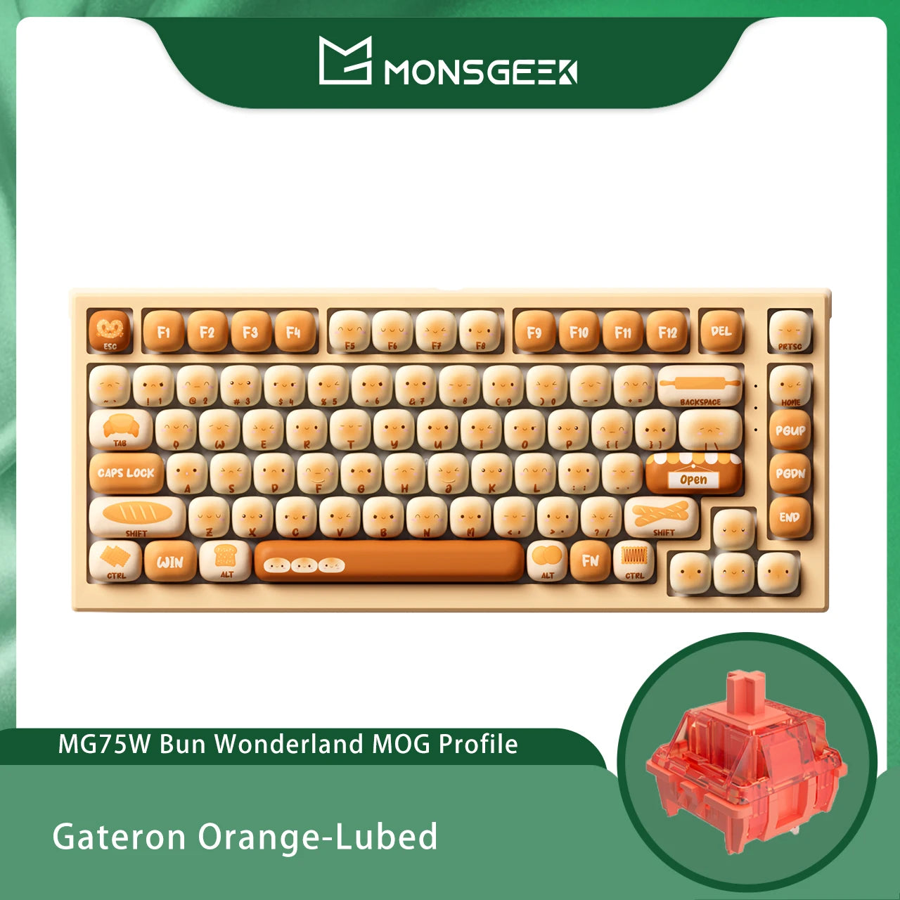 Akko MonsGeek MG75W Bun Wonderland Mechanical Keyboard 75% 83 Keys Hot Swap USB Type-C/2.4G Wireless Dual-mode Gaming Keyboard