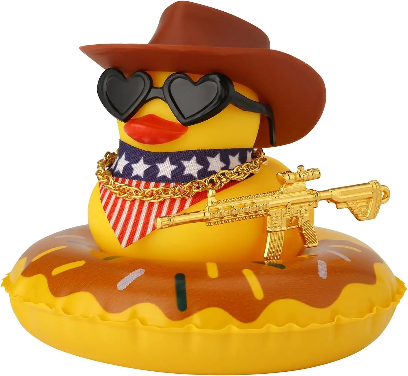 Cowboy Hat Rubber Ducks Toys Office Car Decoration Cute Summer Duck Duckling for Birthday Party Supplies Gifts for Friends Kids