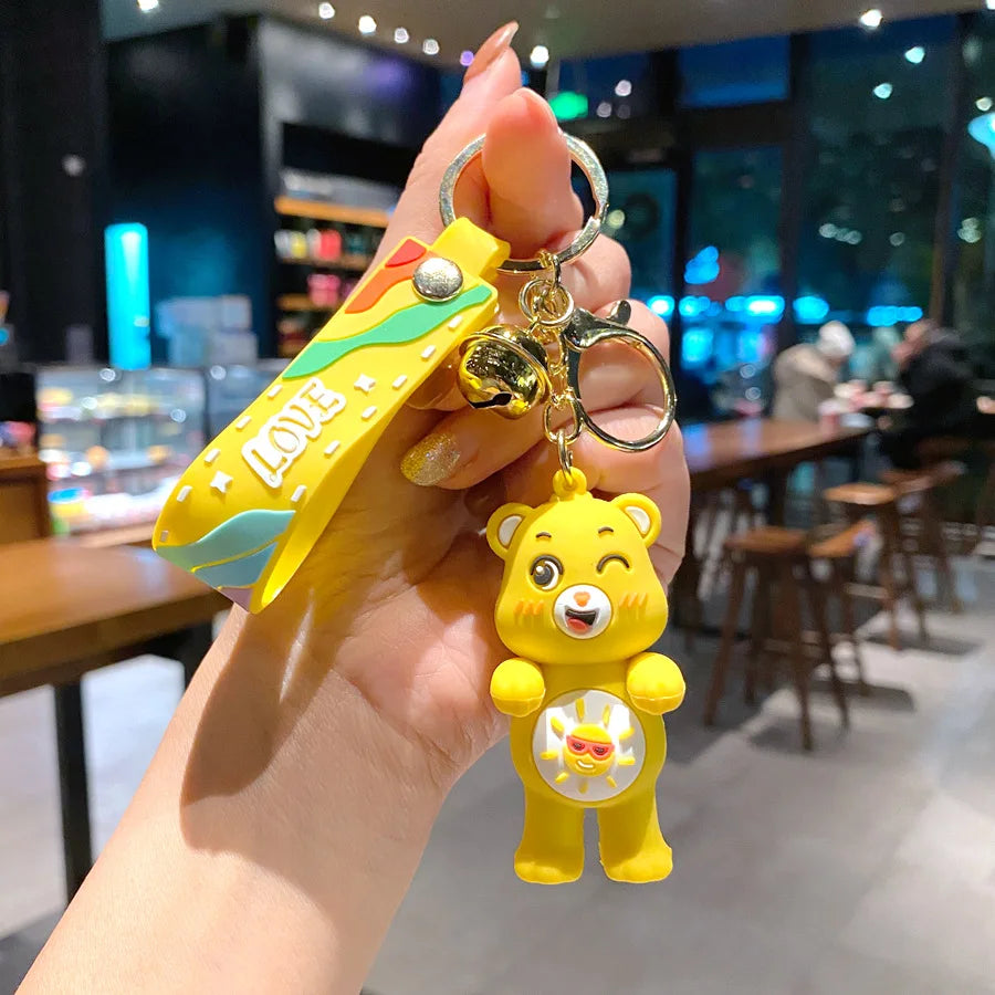 Grumpy Bear Keychain Kawaii Cares Bears Anime Cute Girls Creative Bag Doll Pendant Car Keychains Cartoon Fashion Toy Women Gift