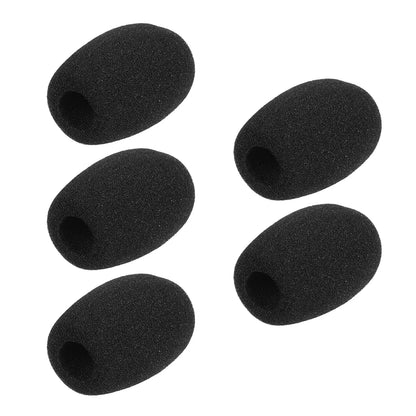 Mini bonnettes anti-vent pour microphone, protections en mousse pour micro-casque, noir, lot de 5 pièces