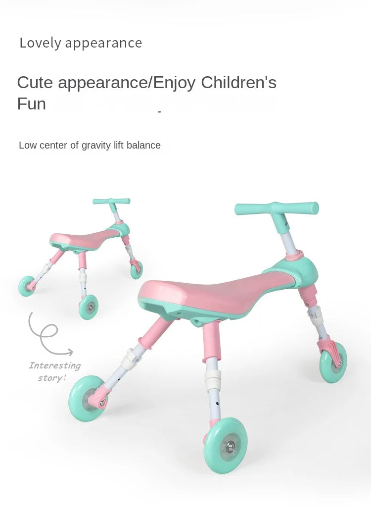 New liftable children's folding large mantis car three-wheeled scooter baby walker 1-6 years old yo-yo car