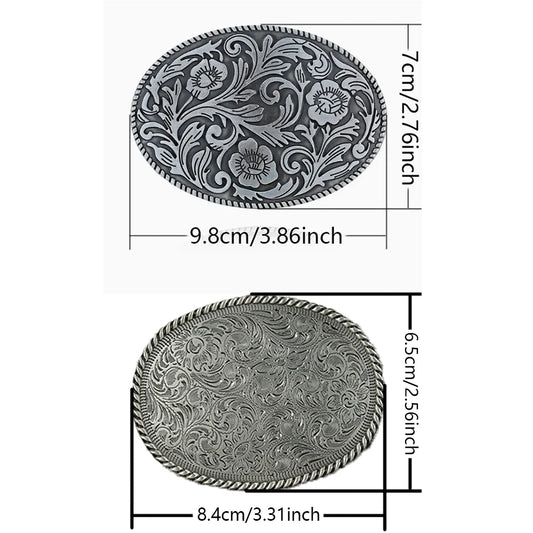 1 oval flower green leaf thread buckle for various belt styles