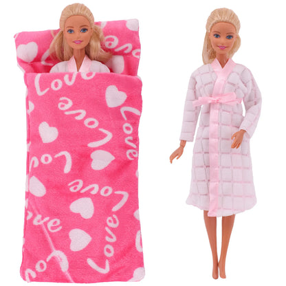 30cm&11.8Inch Doll Christmas Doll Clothes Sleeping Bags Plush Pajamas Accessories Doll Clothes 1/6 BJD Doll Girl Toy