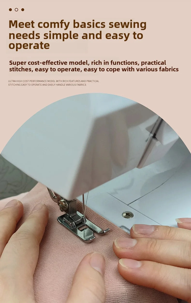 Sewing Machine, 12 Stitches Domestic Sewing Machine, Presser Foot, Overlock Machines, Electric Portable Pedal, Clothes Stitch