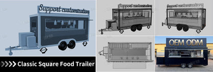 Outdoor Mobile Catering Trailer Fully Equipped Taco Pizza Ice Cream Cart Fast Food Truck Trailer With Full Kitchen