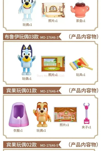 Muse Moose Bluey Family Toy Bluey And Friends Bingo Bandit Doll Doll Ornaments Children's Birthday Gift Play House Toy Ornaments