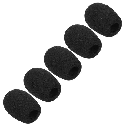 Mini bonnettes anti-vent pour microphone, protections en mousse pour micro-casque, noir, lot de 5 pièces