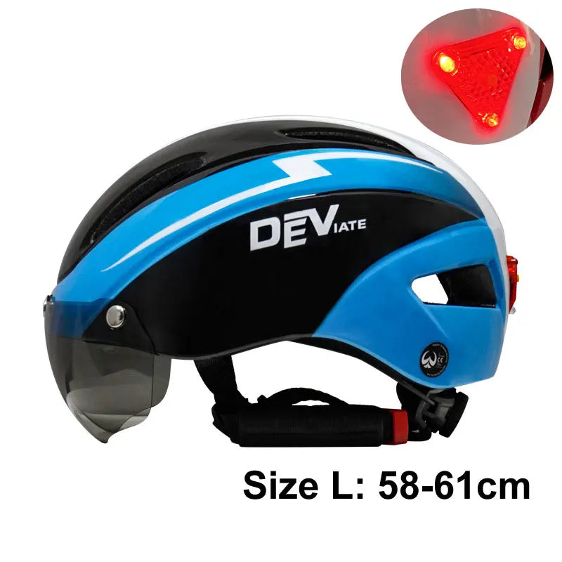 Casque de vélo avec lumière LED pour hommes et femmes, casque de vélo à lentille magnétique, route, montagne, équitation, sports de vélo, planche à roulettes, scooter