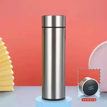 Stainless Steel Thermal Bottle with Digital Thermometer 500ml Led Digital Temperature Display Thermos Intelligent Water Bottle