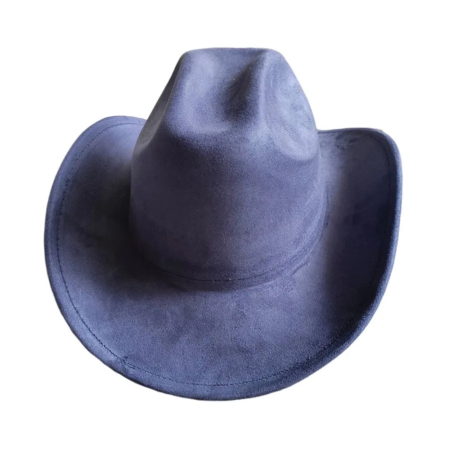 Classic Suede Leather 7.5CM Western Cowboy Women's Fedora Hat Men's Church Jazz Hat Fashion Travel Party Hat Denim Hat 2025