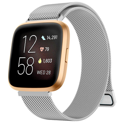Metal Magnetic Loop Strap For Fitbit Versa 1/Versa 2/versa 3/Versa 4 Band Bracelet Wristband For Fitbit Versa Lite/Sense 2 Belt