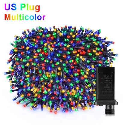 Energy Saving LED Outdoor Garden String Lights 10M 20M 30M 50M 100M Solar/EU/US Plug Charging LED Christmas Lawn Luminous Lamp